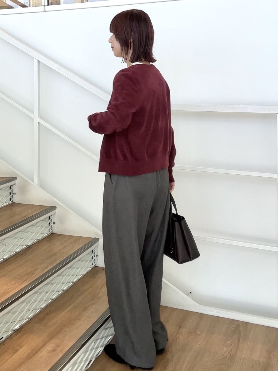 RINAさんの「OPAQUE.CLIP｜メランジ カーヴィーパンツ【洗濯機OK】」を使ったコーディネート