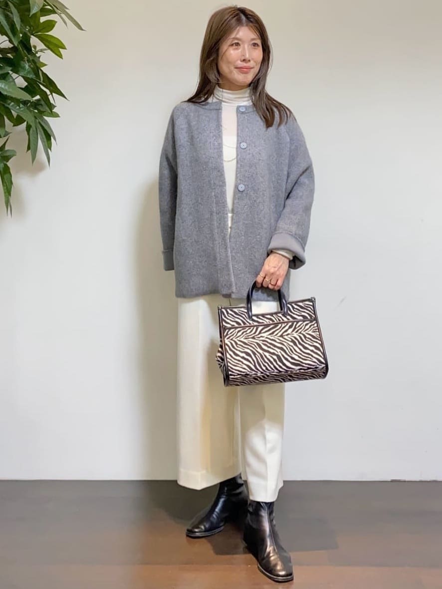 tomoさんの「UNTITLED｜【軽アウター/ミドル丈】ウールニットコーディガン」を使ったコーディネート
