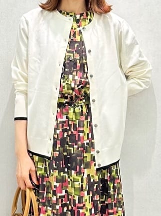 Miwaさんの「UNTITLED｜【洗える/前開きボタン/ベルト付】ブロック柄ワンピース」を使ったコーディネート