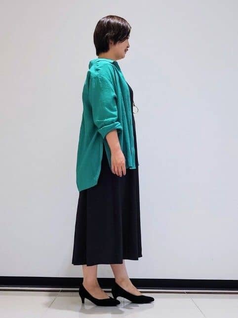 gissyさんの「INDIVI｜【美シルエット】ノースリーブワンピース」を使ったコーディネート