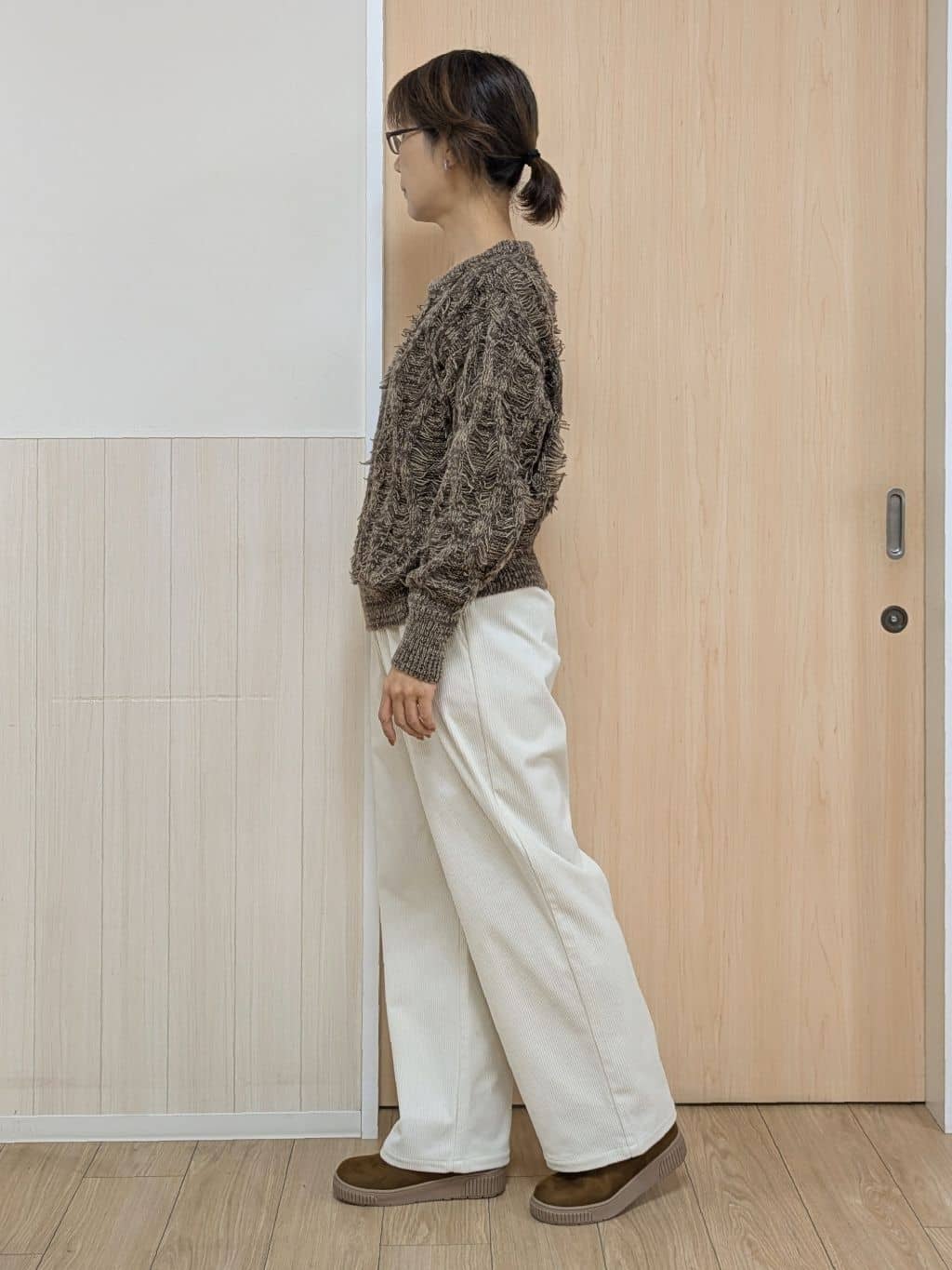 YuAさんの「SHOO･LA･RUE｜【S-LL】大人も着やすいシックなカラー 主役級フリンジニット」を使ったコーディネート