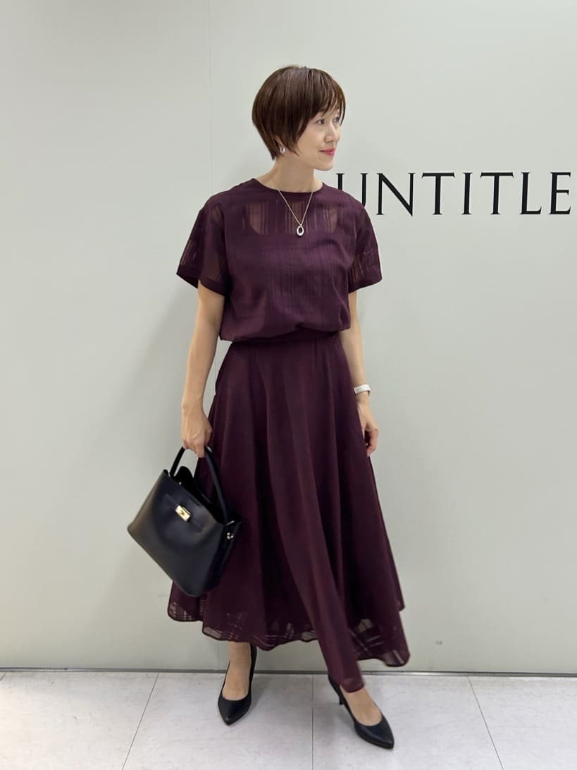 Mikiさんの「UNTITLED｜【セットアップ可/エレガント】シアーチェックTブラウス」を使ったコーディネート