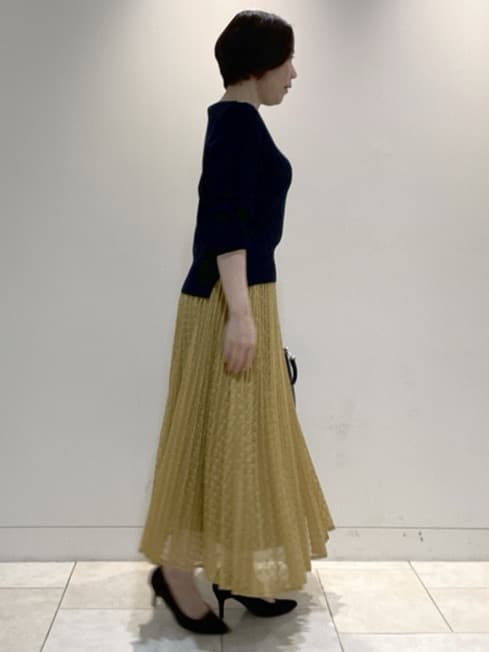 フミさんの「Reflect｜【選べる8色／スカートにもパンツにも◎】ウール混ボートネックニット」を使ったコーディネート