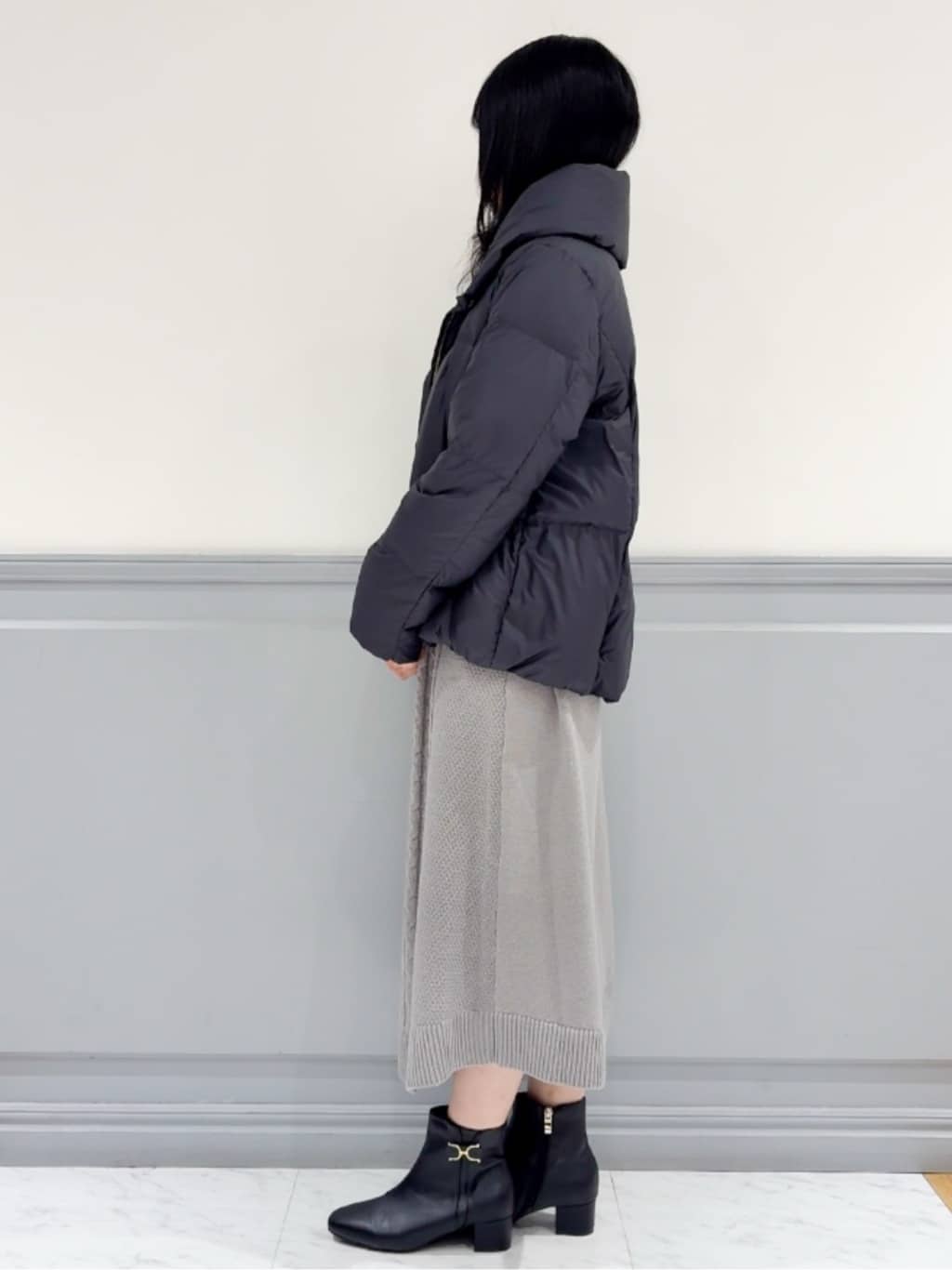 moeさんの「grove｜【名品アウター／800FP・多機能】つつまれダウンショート」を使ったコーディネート