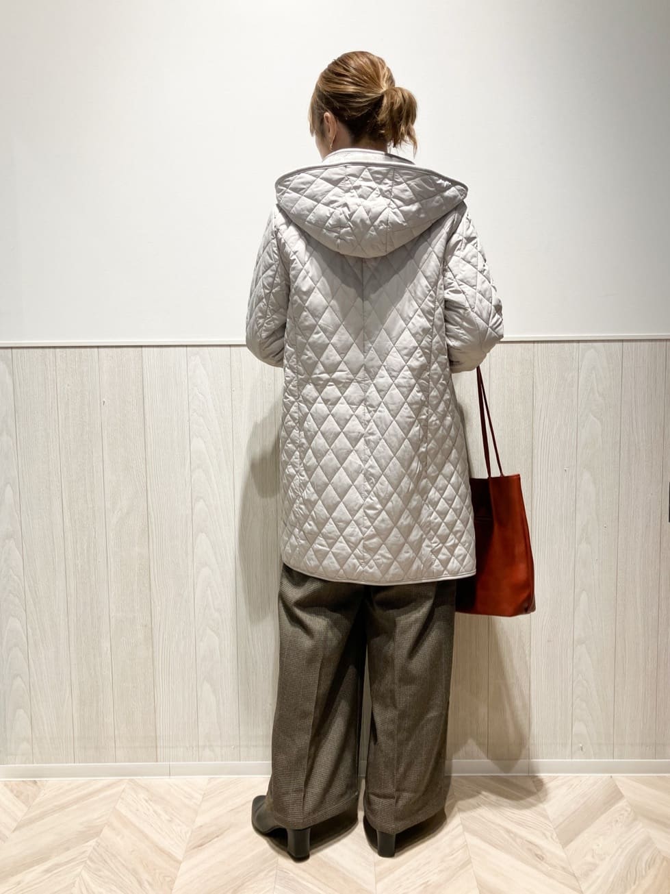 shokoさんの「SHOO･LA･RUE｜【撥水/フード取り外し可】自然にくびれる あったかダイヤ柄キルトコート【CIRCRIC】」を使ったコーディネート