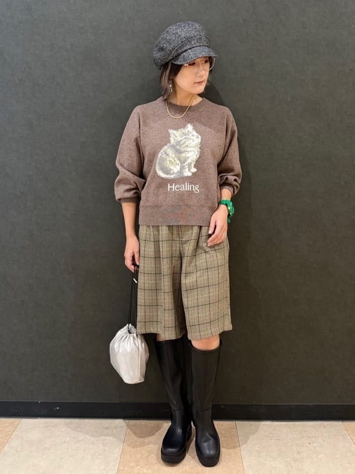 misakiさんの「SHOO･LA･RUE｜【セットアップ可】チェック柄タックハーフパンツ」を使ったコーディネート