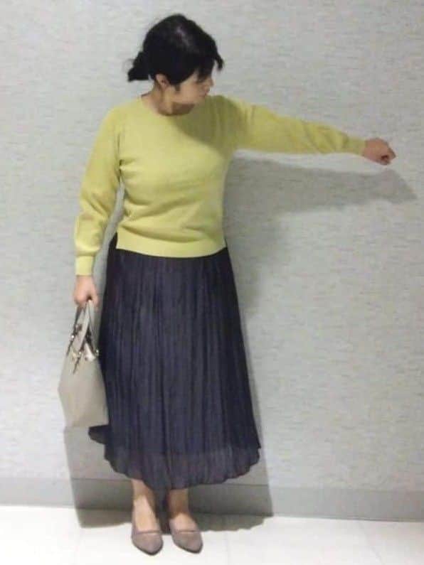 sakoさんの「Reflect｜【華やかな揺れ感】ワッシャー加工タックフレアロングスカート」を使ったコーディネート