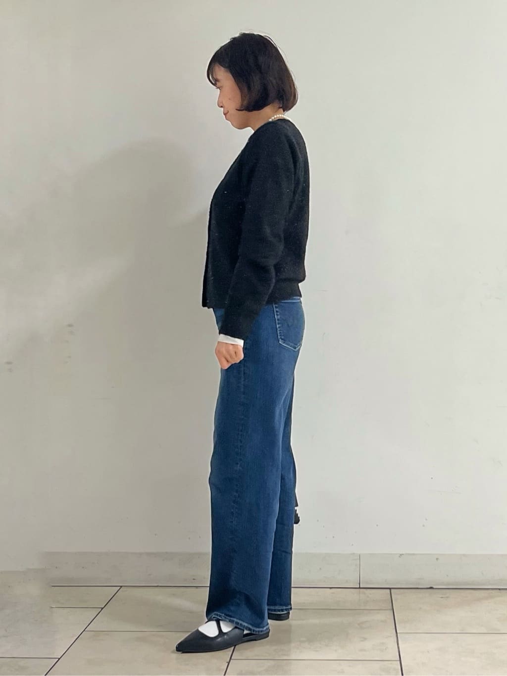 mihoさんの「INDIVI｜【洗える】ラメニットカーディガン」を使ったコーディネート