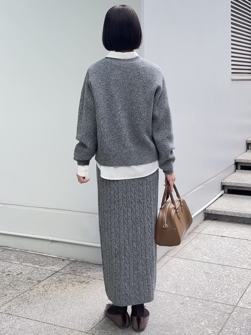 NATSUMIさんの「grove｜【SETITEM】オーバーサイズ畔カーディガン」を使ったコーディネート