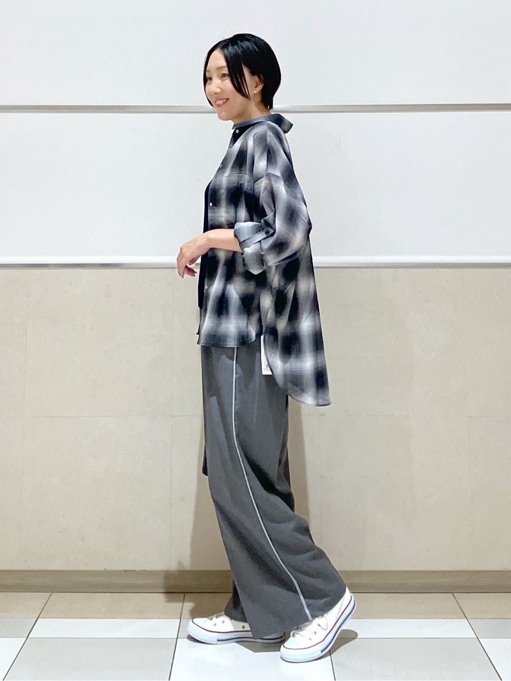 eriko さんの「Dessin｜【洗える】シアーオンブレーチェックシャツ」を使ったコーディネート