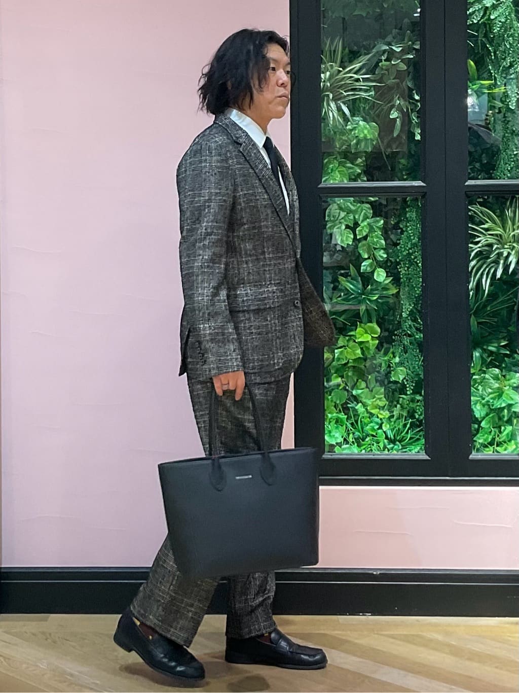Nagaseさんの「DRESSTERIOR｜◆【セットアップ可】ループグレンチェック ワイドパンツ」を使ったコーディネート