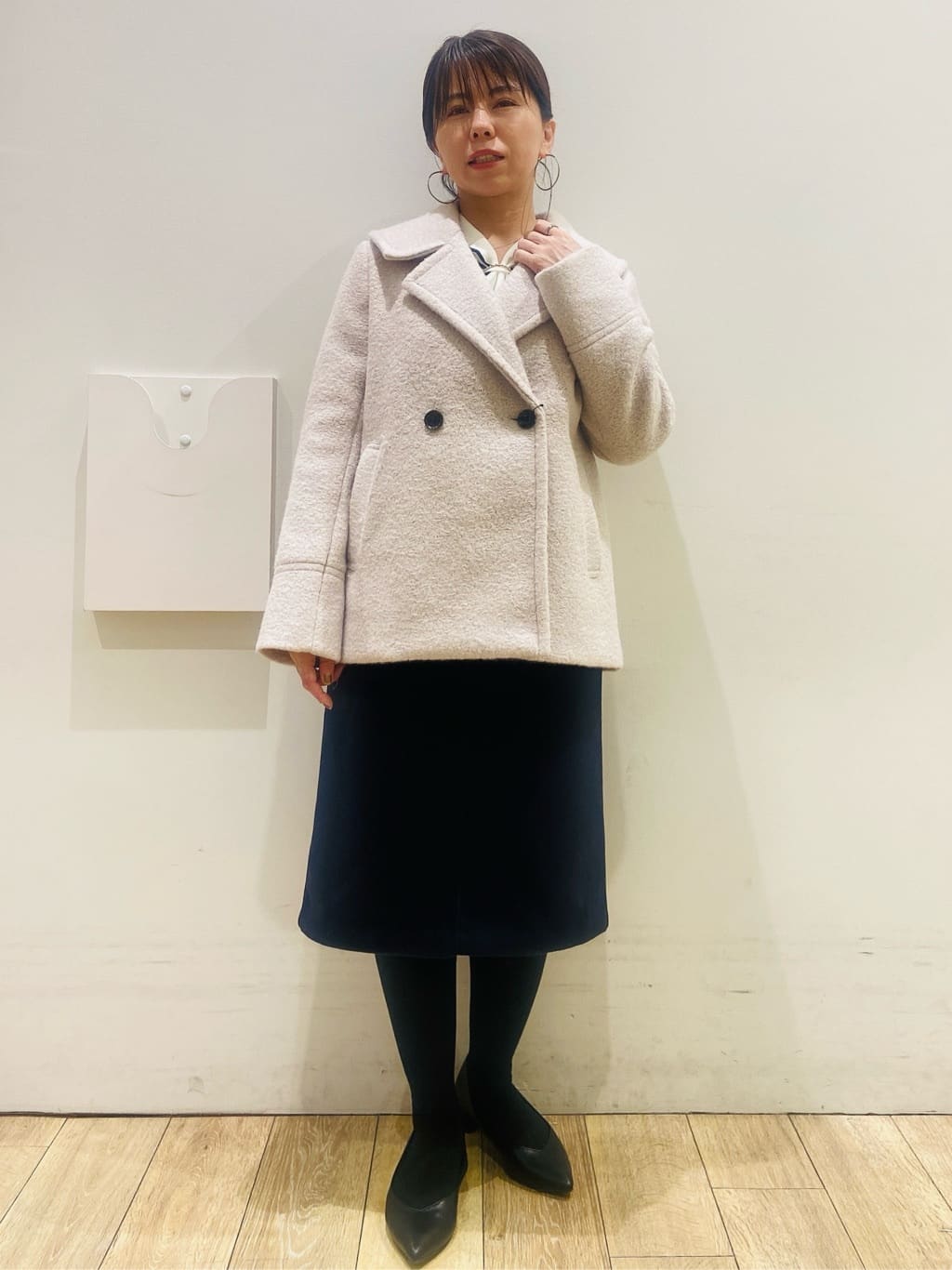YUKOさんの「index｜ブークレミドルコート【洗える】」を使ったコーディネート