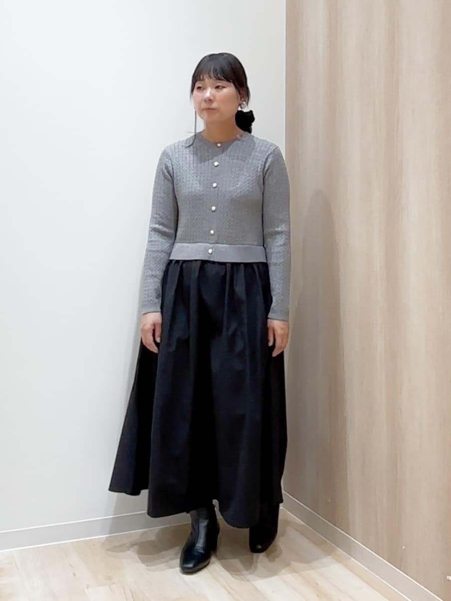 miraiさんの「grove｜ケーブルニットドッキングワンピース」を使ったコーディネート