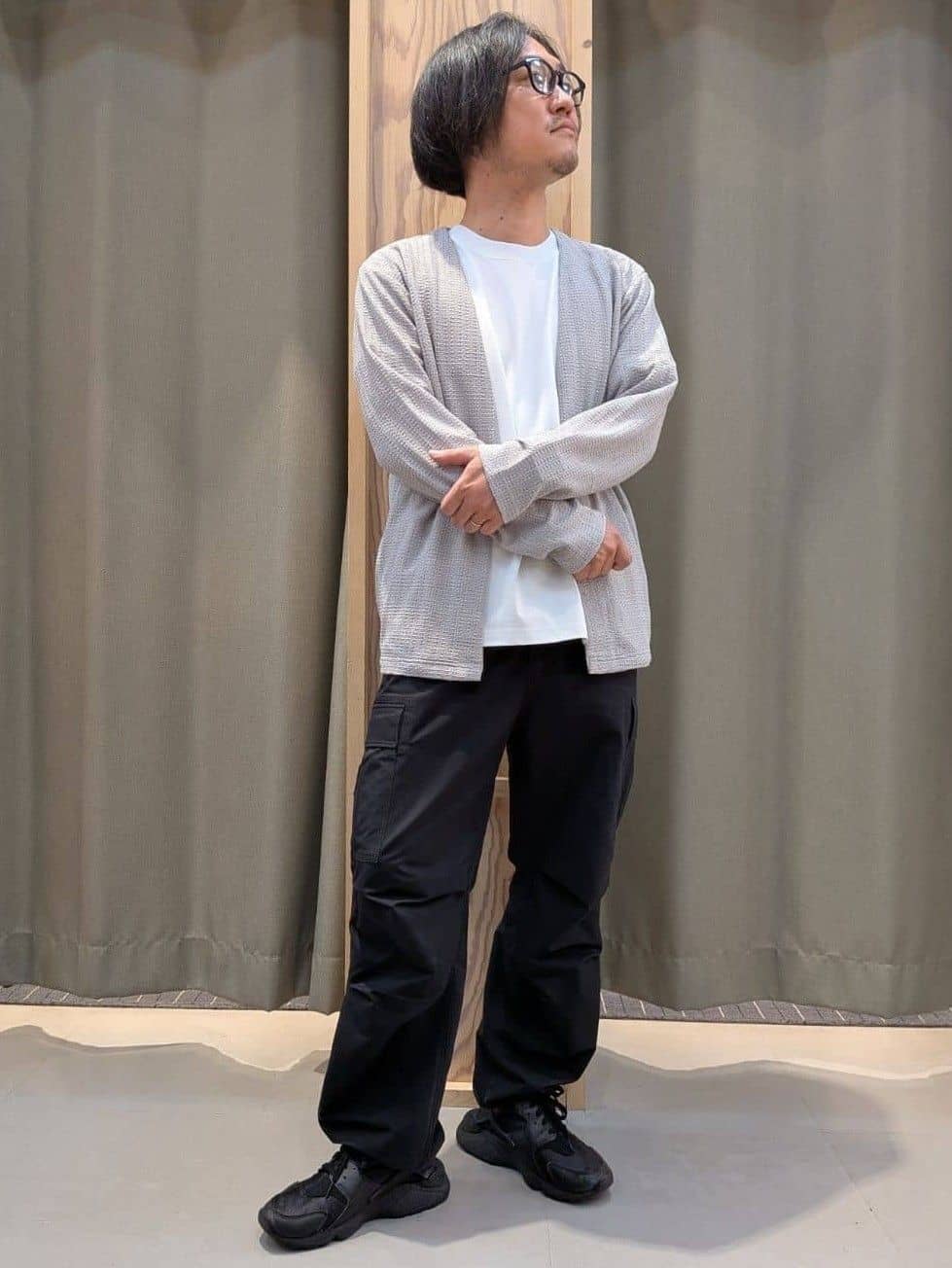 okcさんの「THE SHOP TK｜【セットでお買い得！！】長袖カーディガン＋半袖Tシャツ　洗濯機OK/吸水速乾(Tシャツのみ)」を使ったコーディネート