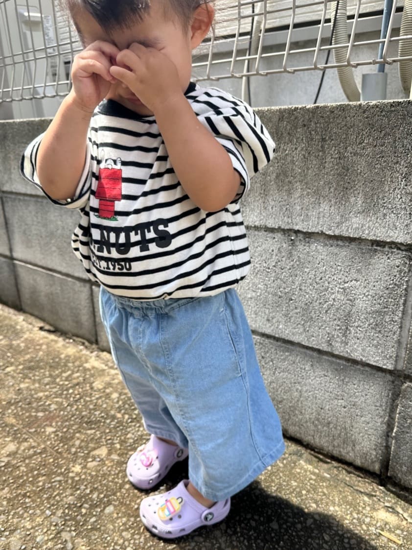 netさんの「SHOO･LA･RUE｜【PEANUTS】ボーダーTシャツ」を使ったコーディネート
