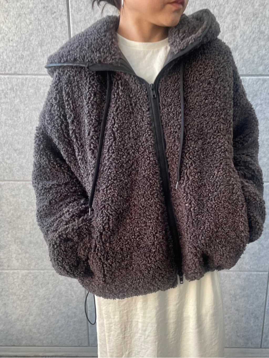 kanakoさんの「CODE A｜boa hoodie blouson」を使ったコーディネート