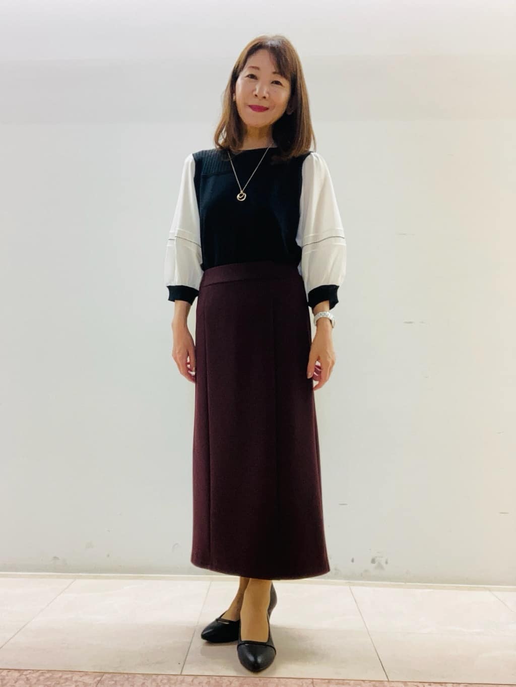 kurodaさんの「Reflect｜【すっきり見え／ウエスト総ゴム】ジャージナロースカート」を使ったコーディネート