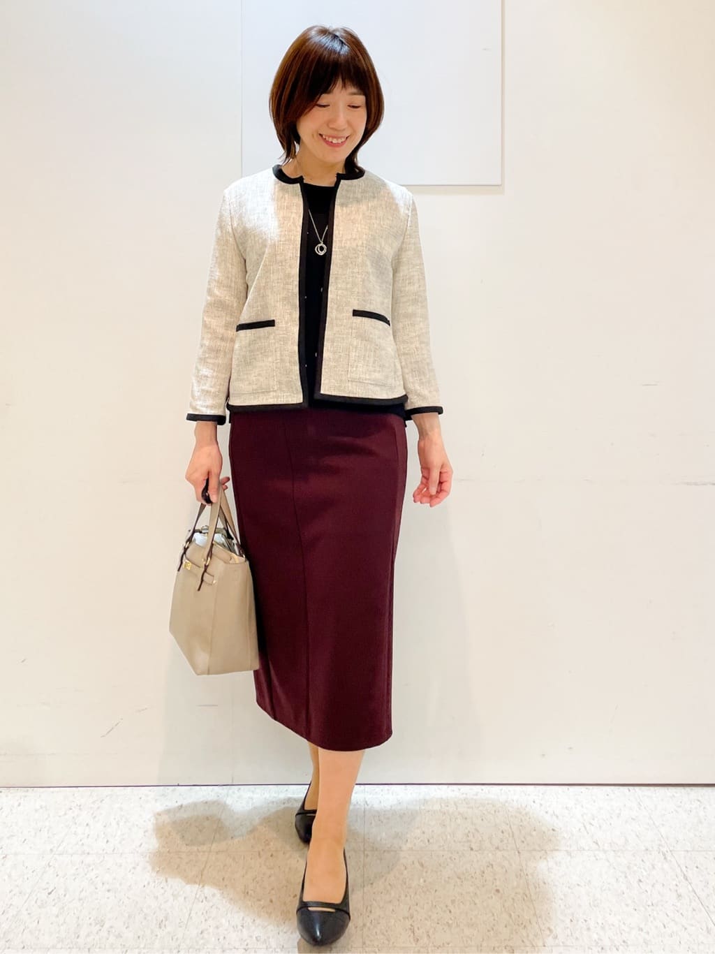 めいさんの「Reflect｜【軽い着心地】メッシュツイードジャケット」を使ったコーディネート