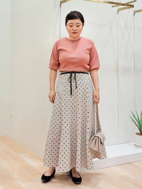 ふるさんの「grove｜ドットで華やぐ　軽やかマーメイドスカート」を使ったコーディネート