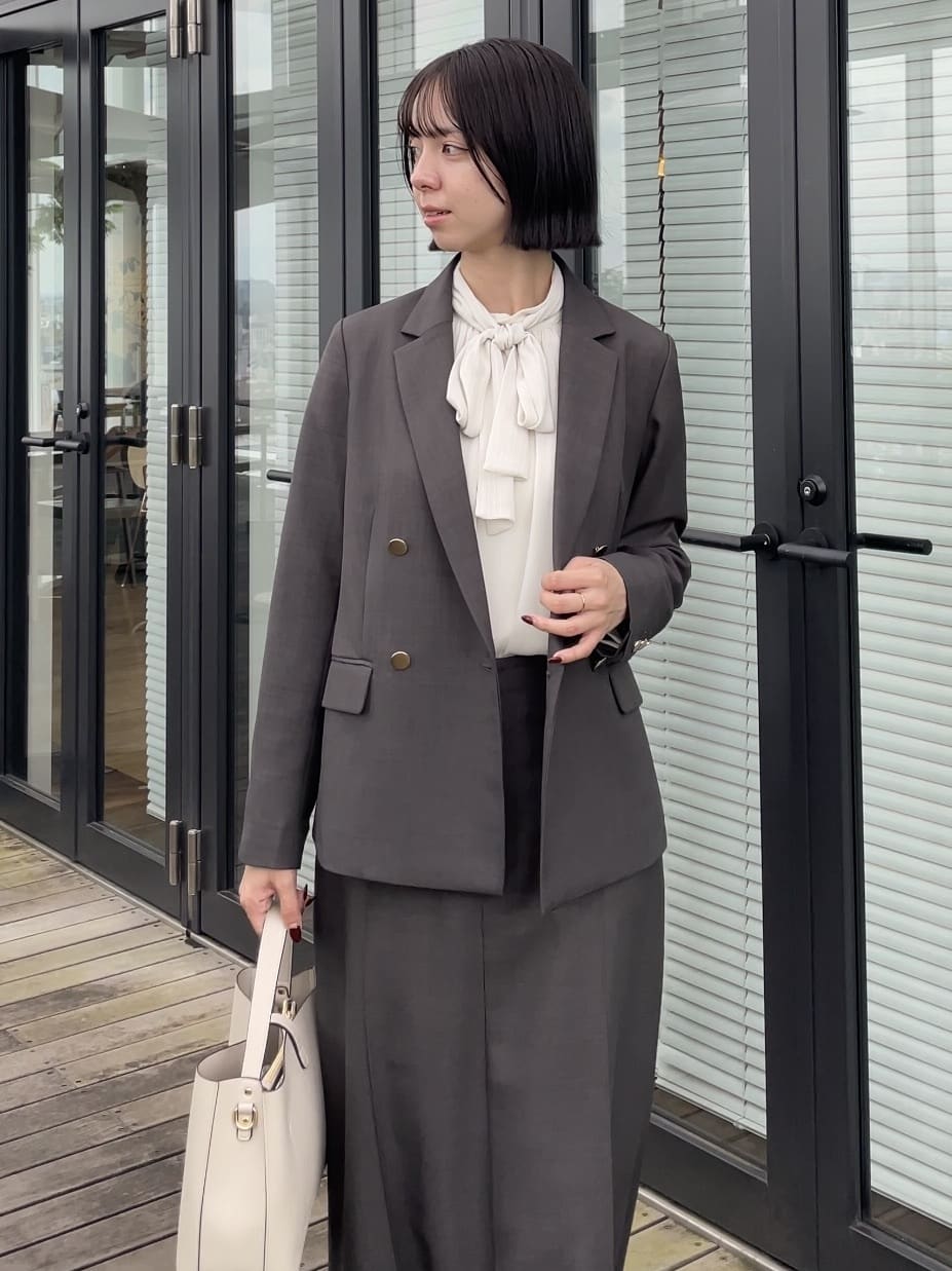 NATSUMIさんの「grove｜【カセット服】ダブルブレストテーラードジャケット」を使ったコーディネート