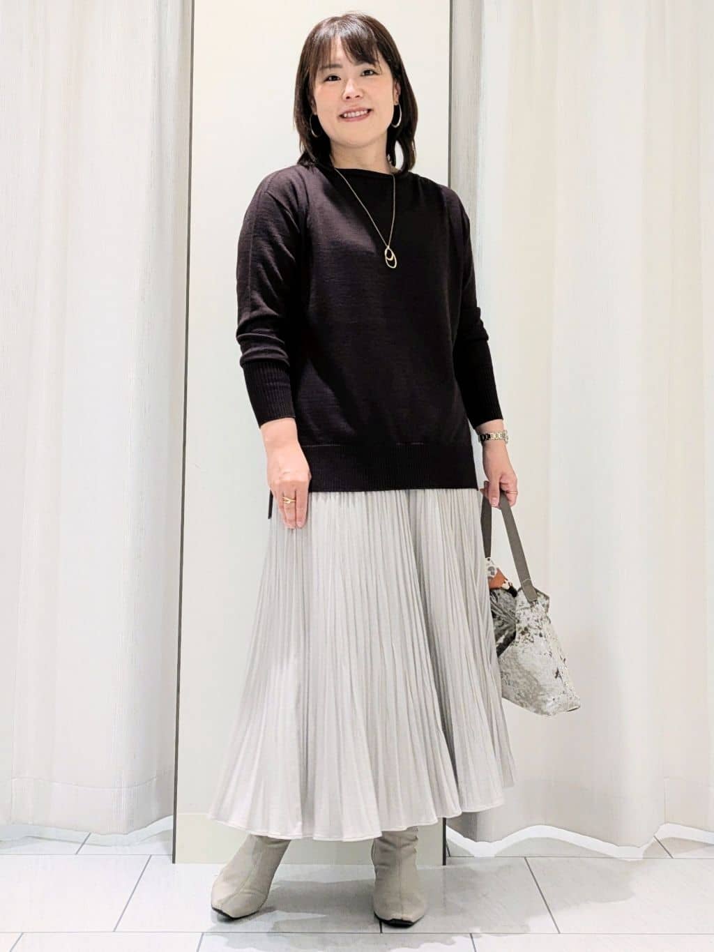 Onumaさんの「UNTITLED｜【8色展開/体型カバー】魅せるタイムレスニット」を使ったコーディネート