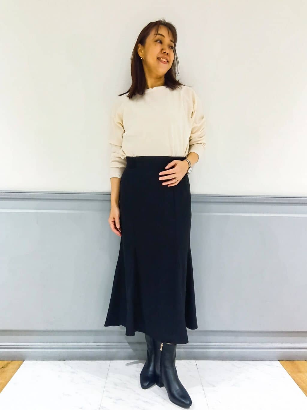 なっちゃんさんの「grove｜カジュアルに羽織れる、大人のツイードトラックジャケット」を使ったコーディネート