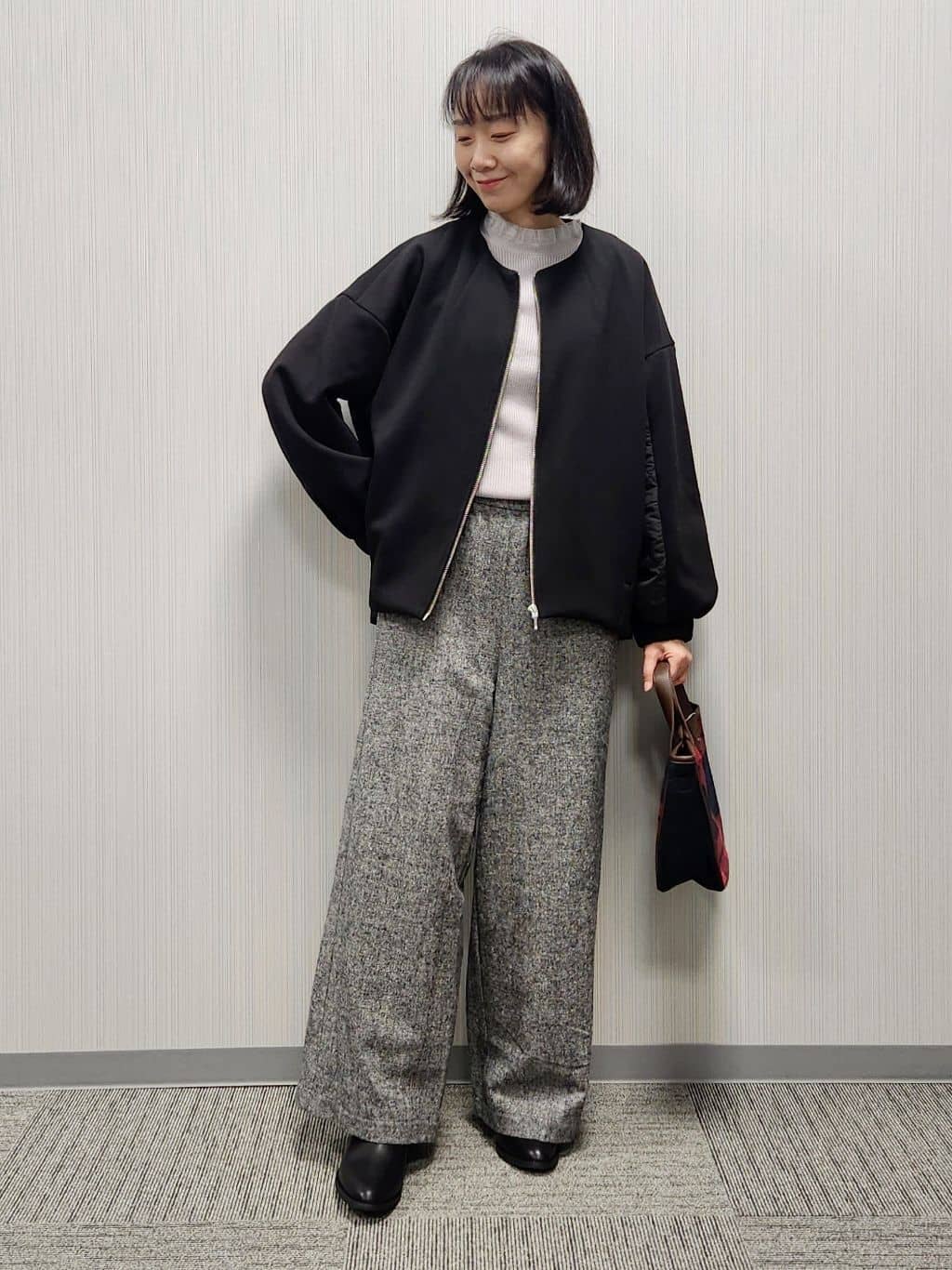 naraさんの「Dessin｜ダンボールジップブルゾン」を使ったコーディネート