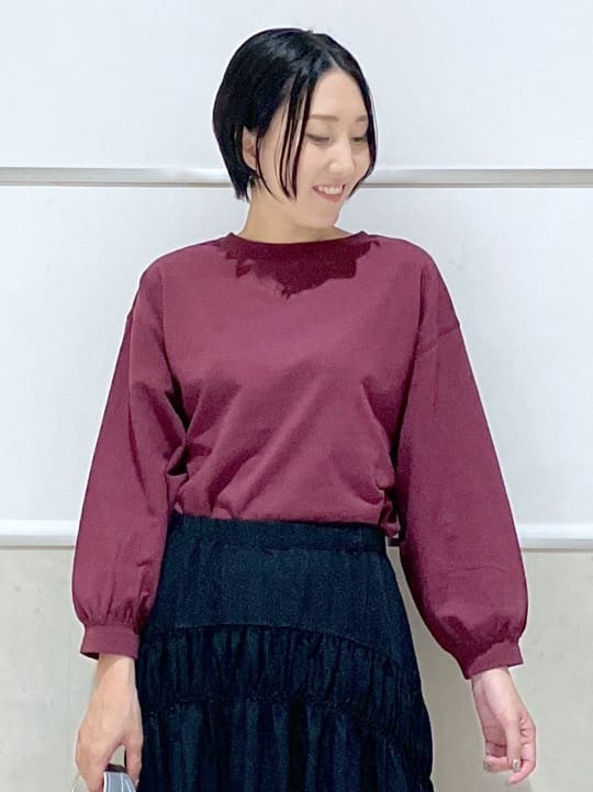 eriko さんの「Dessin｜【360度可愛い・洗える】バックヘンリーカットソー」を使ったコーディネート
