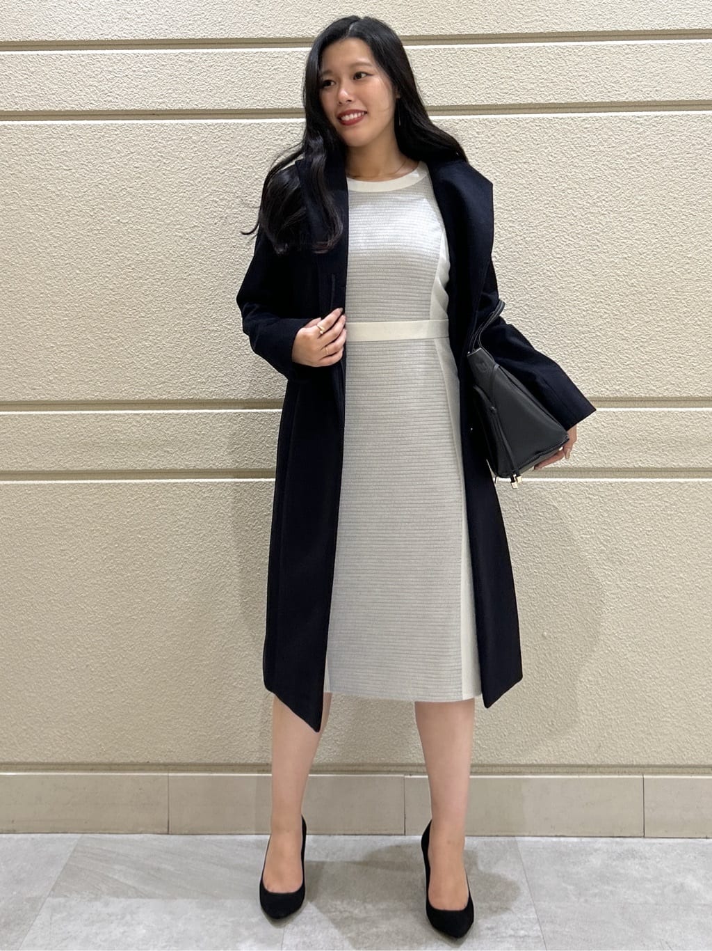 Momokaさんの「COUP DE CHANCE｜【日本製／ラメ混】ジャージ素材タイトシルエットワンピース」を使ったコーディネート
