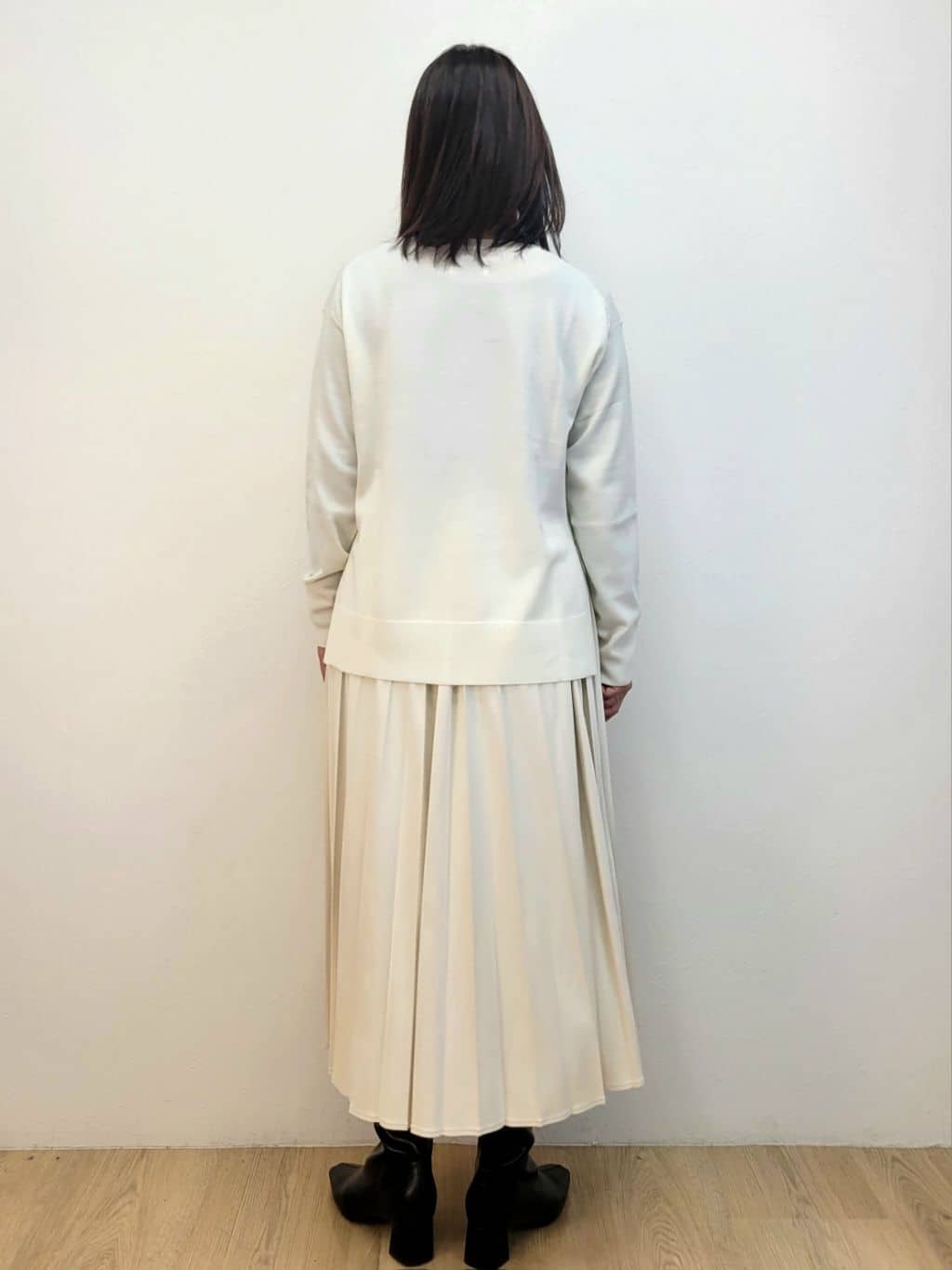 LISAさんの「OPAQUE.CLIP｜ウールライクメルトンノーカラーコート【洗濯機洗い可】」を使ったコーディネート