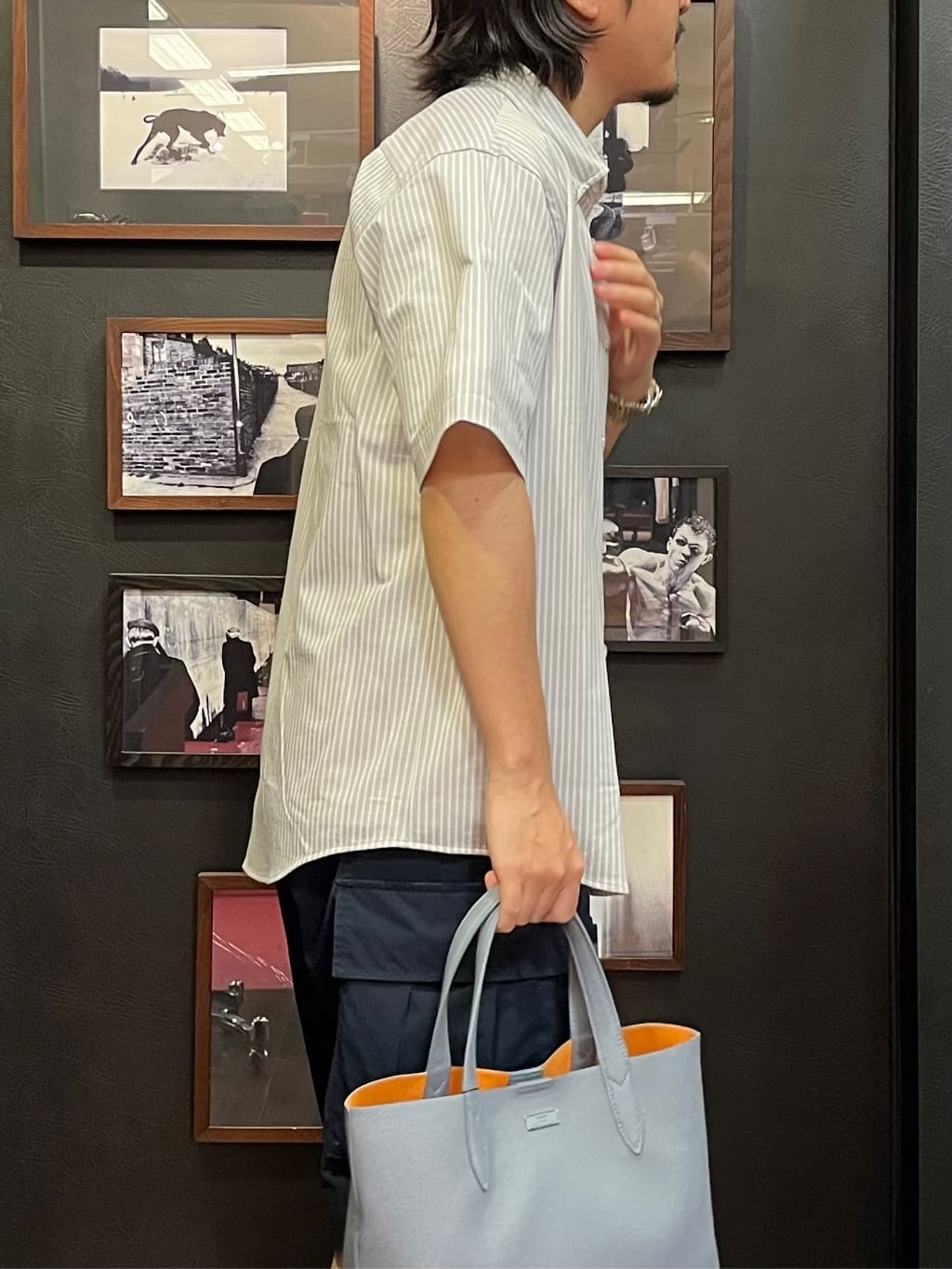 KUROさんの「TAKEO KIKUCHI｜【COOL CITY WEAR】ストライプジャージ ボタンダウンシャツ /接触冷感」を使ったコーディネート