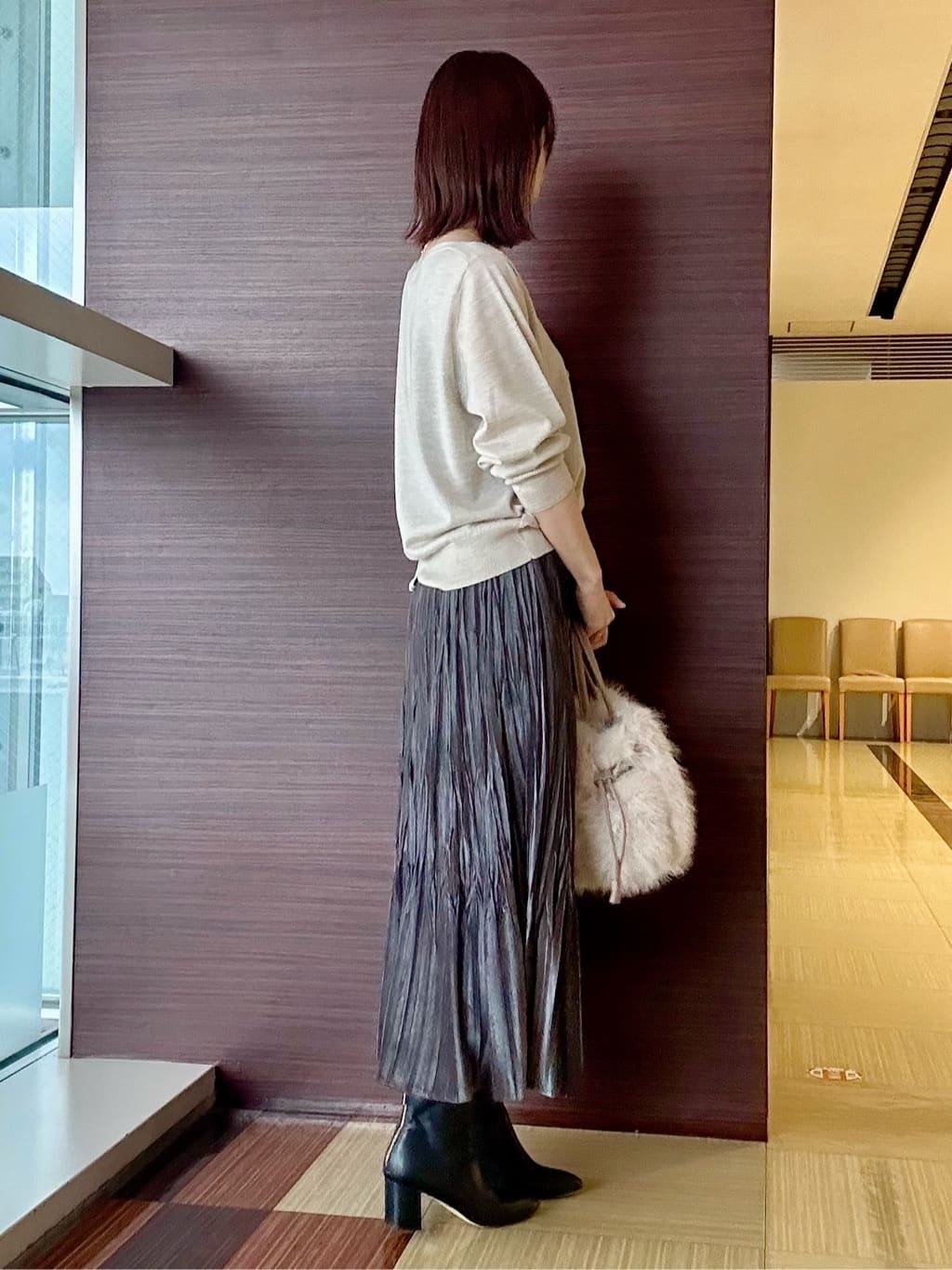 anaさんの「UNTITLED｜【アンサンブル可/洗える】シルクウールカシミヤ ドルマンスリーブニット」を使ったコーディネート