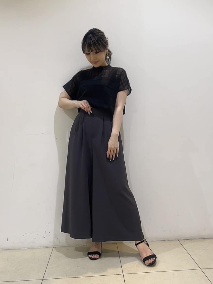 watanabeさんの「UNTITLED｜【シアー】チェックスタンドネックブラウス」を使ったコーディネート