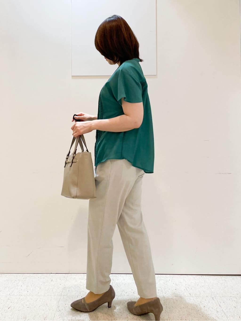 めいさんの「Reflect｜【マシンウォッシュ可／ウエストゴム仕様】キレイめリラクシーパンツ」を使ったコーディネート