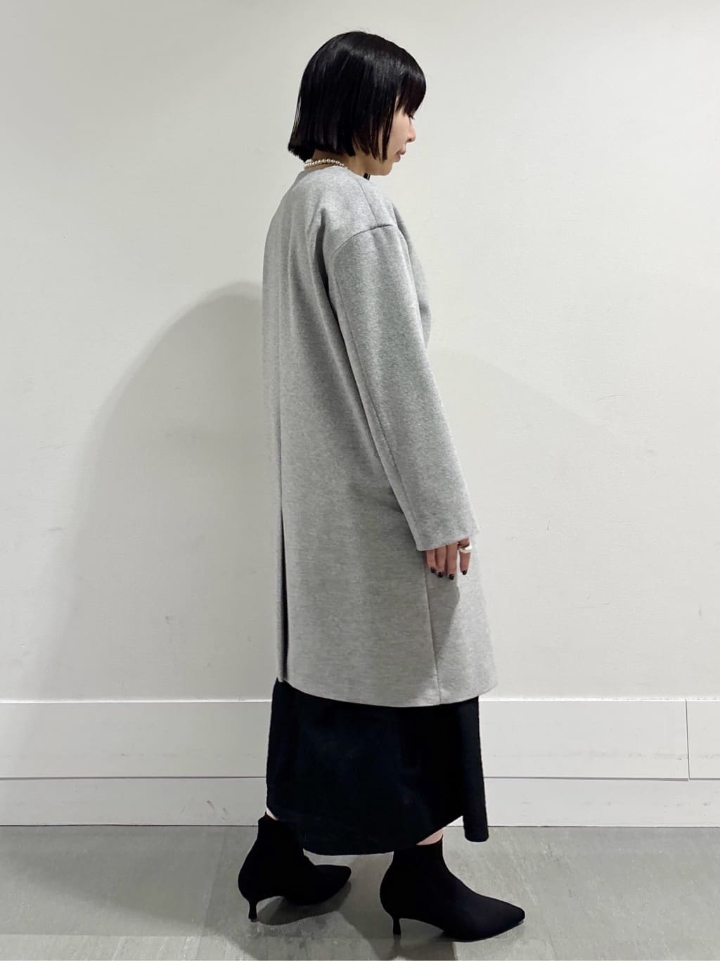 モエカさんの「UNTITLED｜【大人フェミニン/トレンド】ニット&times;ジャカード ドッキングワンピース」を使ったコーディネート