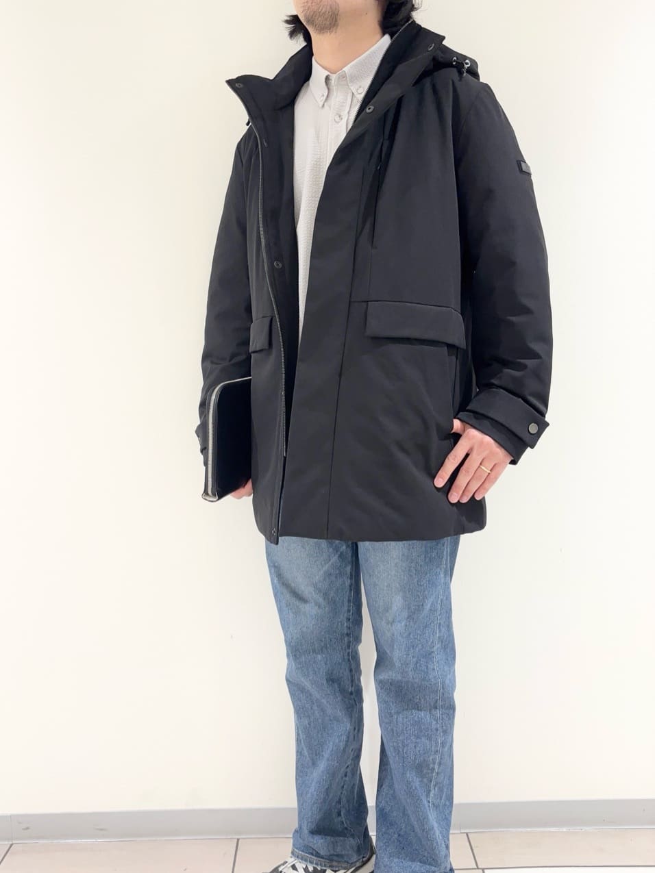 及川さんの「TAKEO KIKUCHI｜【None Of Stress】ストレッチ ダウンブルゾン」を使ったコーディネート