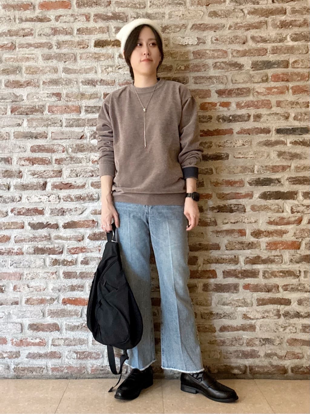 しばさんの「THE SHOP TK｜【触れるたびに心地良い】ライトモールニット　洗濯機OK/ユニセックスでおすすめ！」を使ったコーディネート