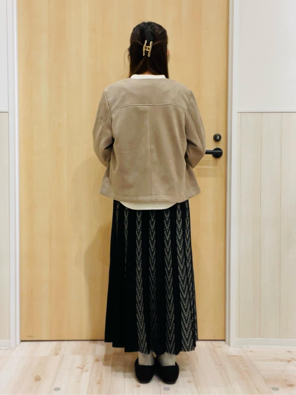 minamiさんの「SHOO･LA･RUE｜【高レビュー/2WAY】きれい見えで上品な ストライプファートートバッグ」を使ったコーディネート