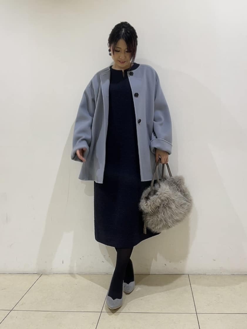 watanabeさんの「UNTITLED｜【洗える/ストレッチ】ツイードジャージワンピース」を使ったコーディネート