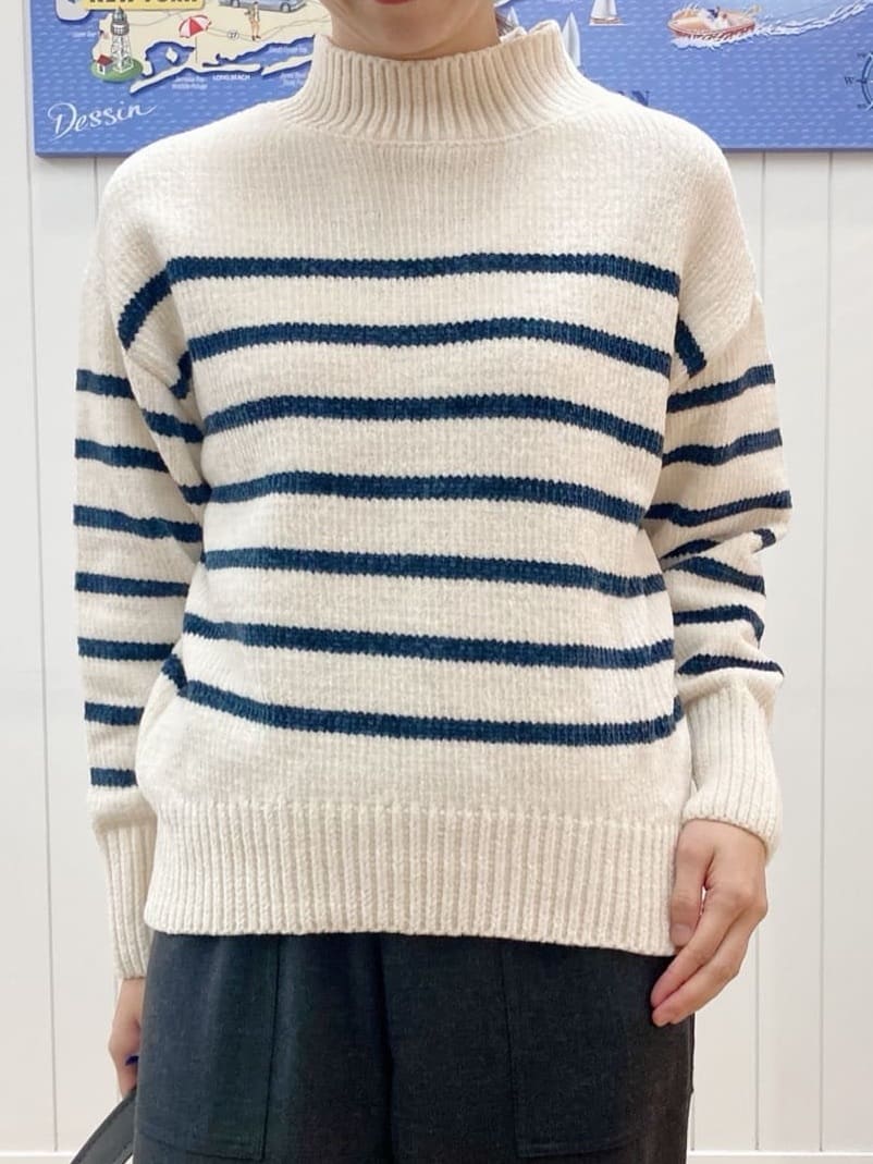 yoshiさんの「Dessin｜【洗える】ハイネックベロアモールニット」を使ったコーディネート