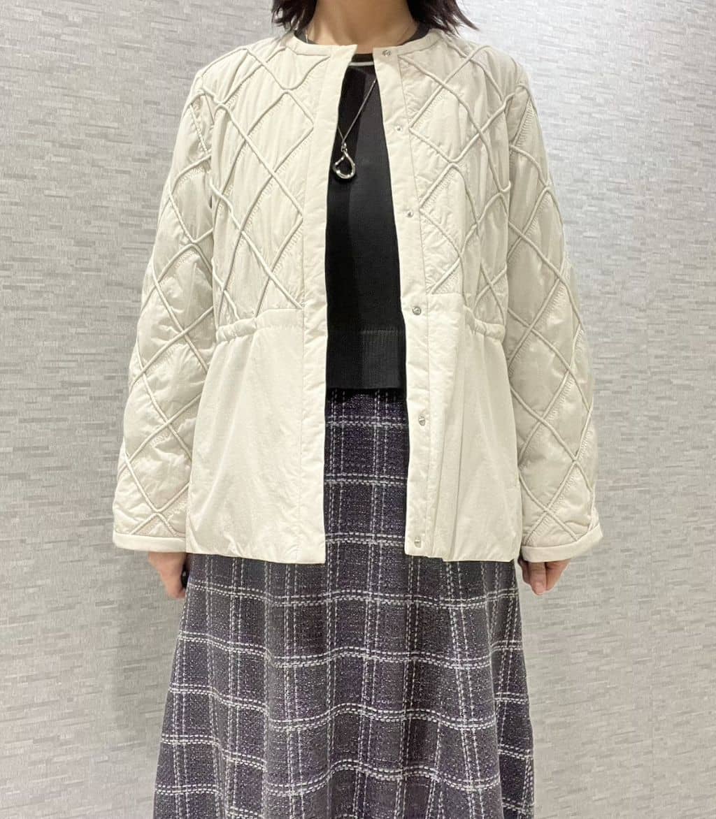 marikoさんの「Reflect｜【気軽な羽織に◎】中綿キルティングショートコート」を使ったコーディネート