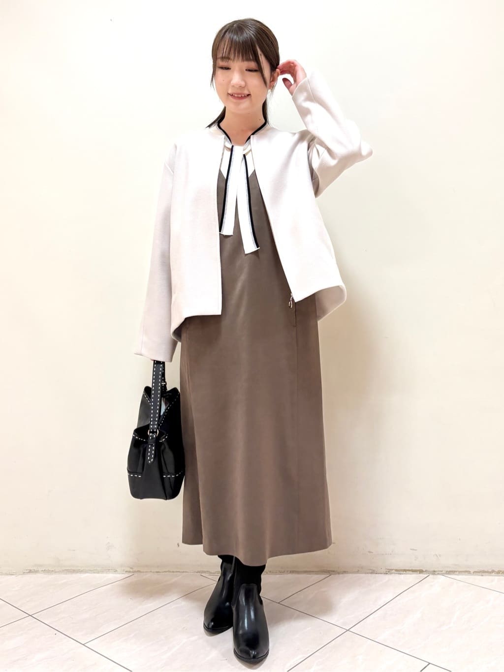 mikiさんの「Reflect｜【ゆったりシルエット】ジャージメルトンコクーンジャケット」を使ったコーディネート