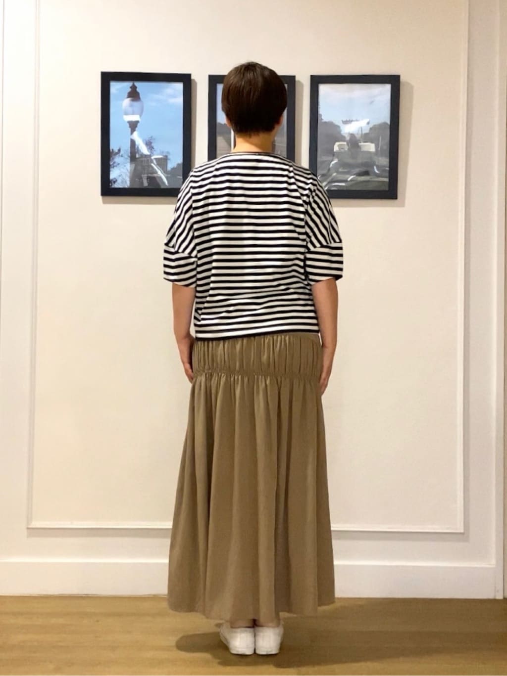 Hiroさんの「Dessin｜【二の腕カバー／UVカット】ランタンスリーブカットソー」を使ったコーディネート
