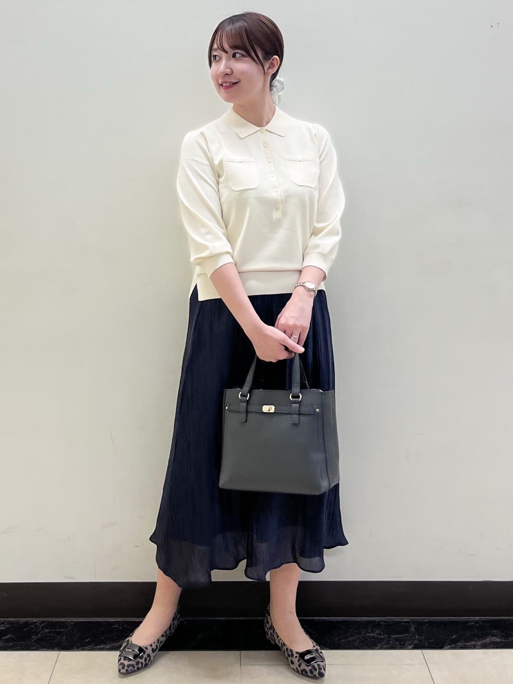 mikikoさんの「Reflect｜【透けにくい◎】衿付き七分袖ニット」を使ったコーディネート
