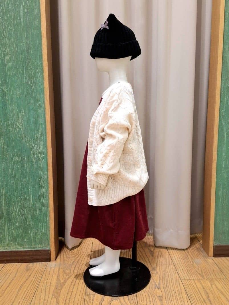 haruさんの「SHOO･LA･RUE｜【100-120cm】コーデュロイドッキングワンピース」を使ったコーディネート