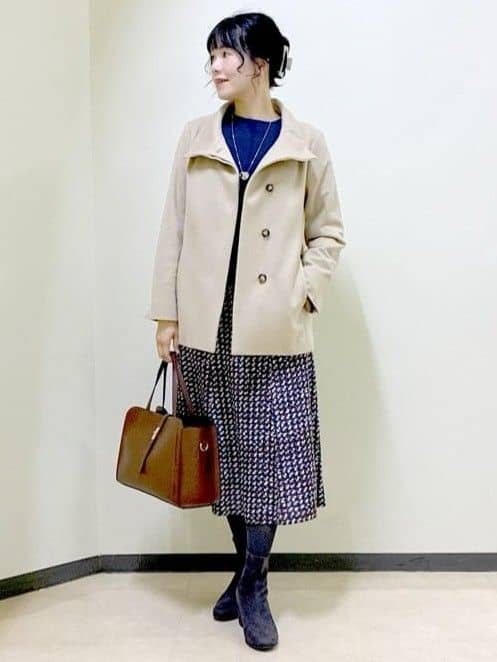  beni_gingerさんの「Reflect｜【SS-4Lサイズ／衿が顔に当たらない◎】スタンドネックミドルコート」を使ったコーディネート
