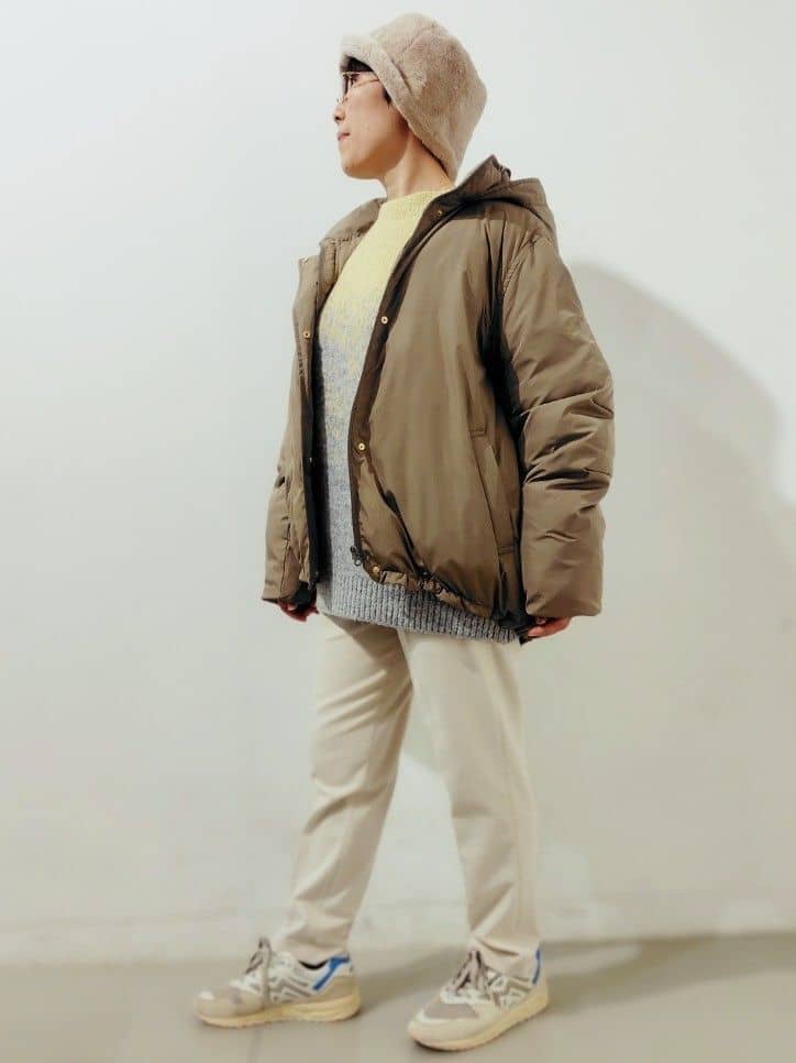 kodamaさんの「THE SHOP TK｜【ぎゅっとされているような暖かさ】撥水中綿ブルゾン」を使ったコーディネート