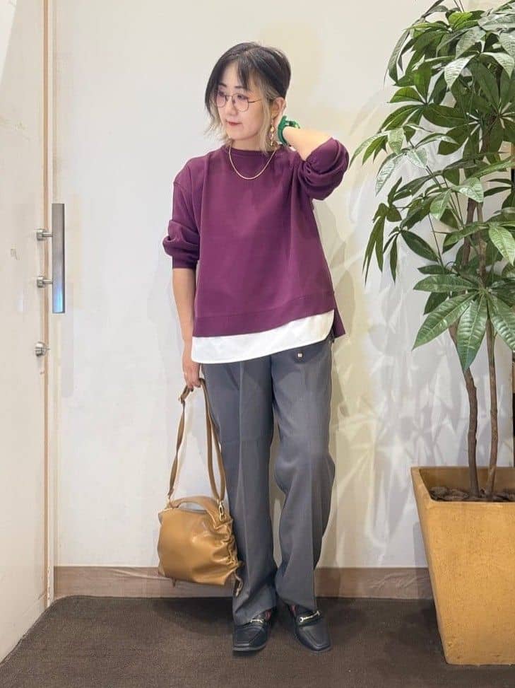misakiさんの「SHOO･LA･RUE｜【S-LL】ウエストリボンがアクセント ゆったりテーパードパンツ」を使ったコーディネート