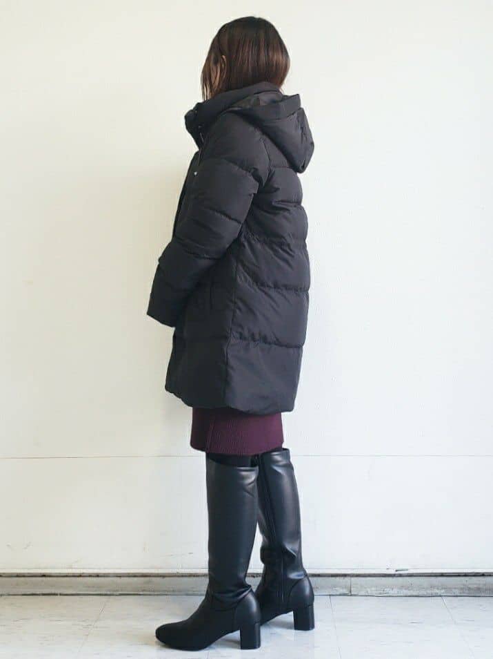 Riaさんの「index｜KAWADAダウンドロストミドルコート【撥水／洗濯機OK／2WAY／静電気防止裏地】《XS～3L》」を使ったコーディネート