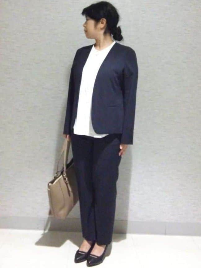 sakoさんの「Reflect｜【洗える／セットアップ可】ノーカラージャケット」を使ったコーディネート